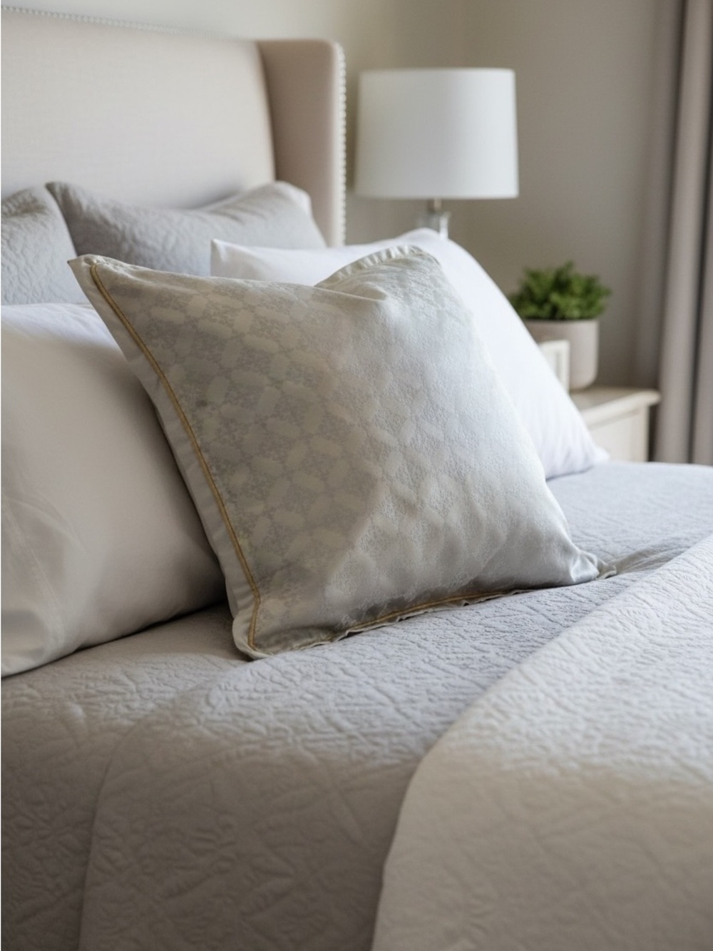 Martha Stewart Silver and Tan Euro Shams, Set of 2